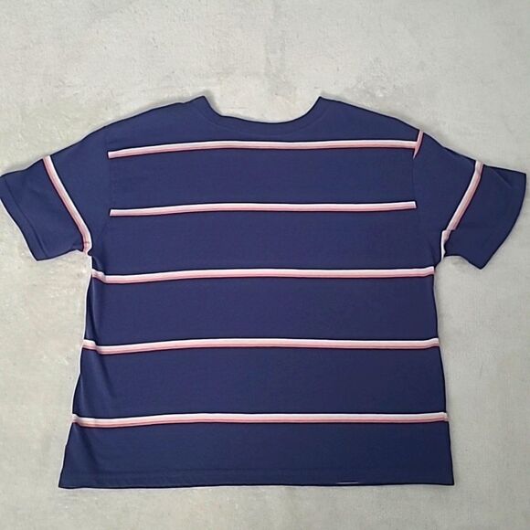 Dickies Women's Medium Boxy Crew Neck Short Sleeve Horizontal Stripe Streetwear - Picture 10 of 12